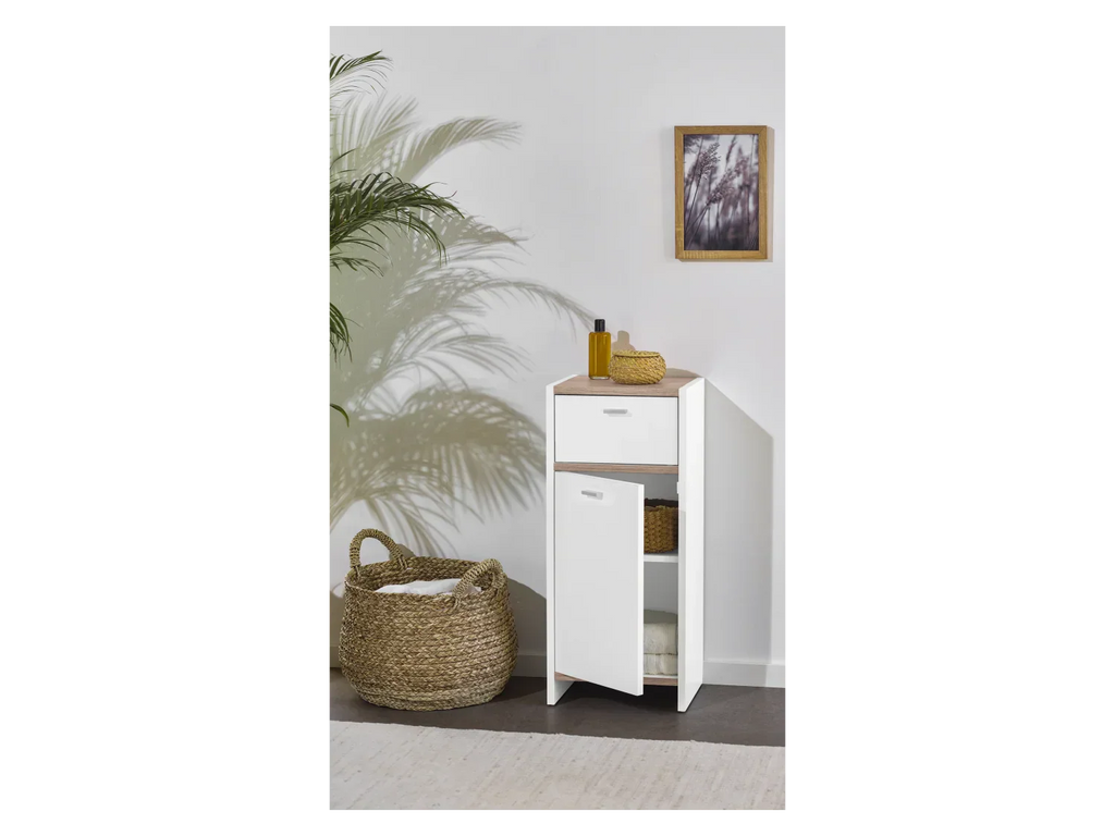 LIVARNO home Colonne de salle de bains, 34,2 x 79 x 28 cm, blanc/imitation chne