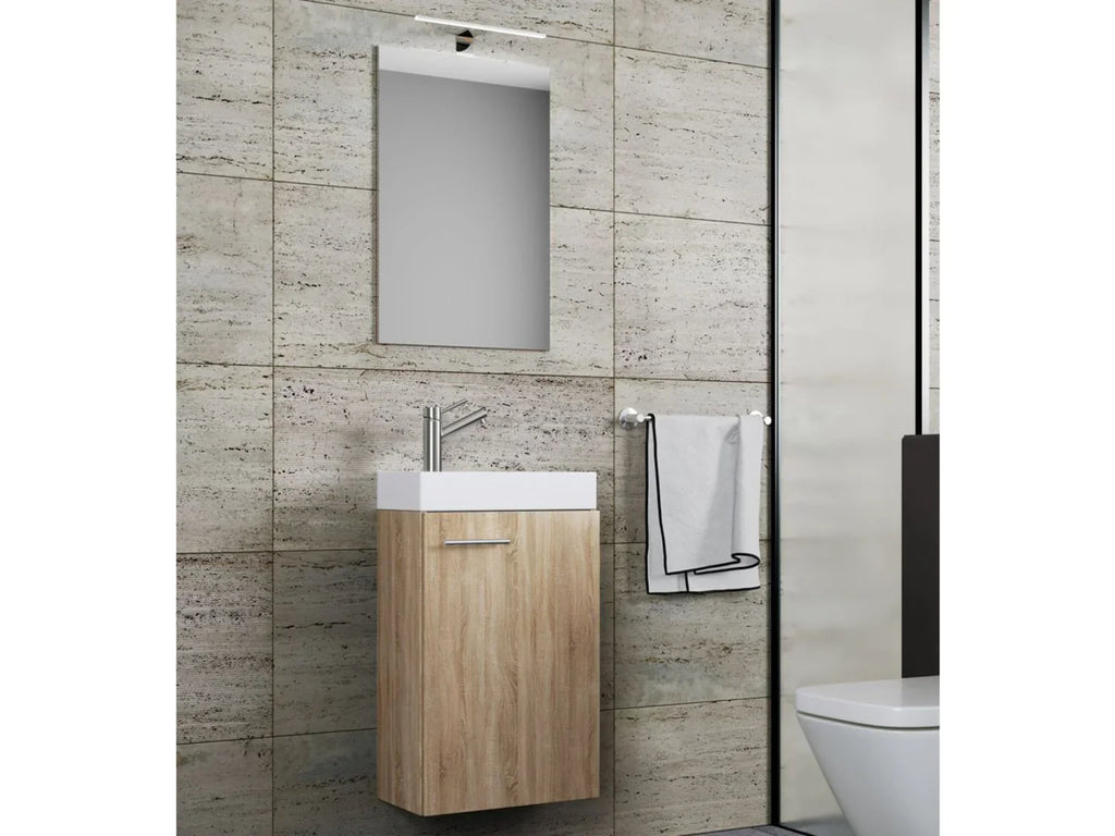 VCM Set d'armoire  glace ou miroir et meuble sous vasque avec lavabo Slito, pour salle de bain
