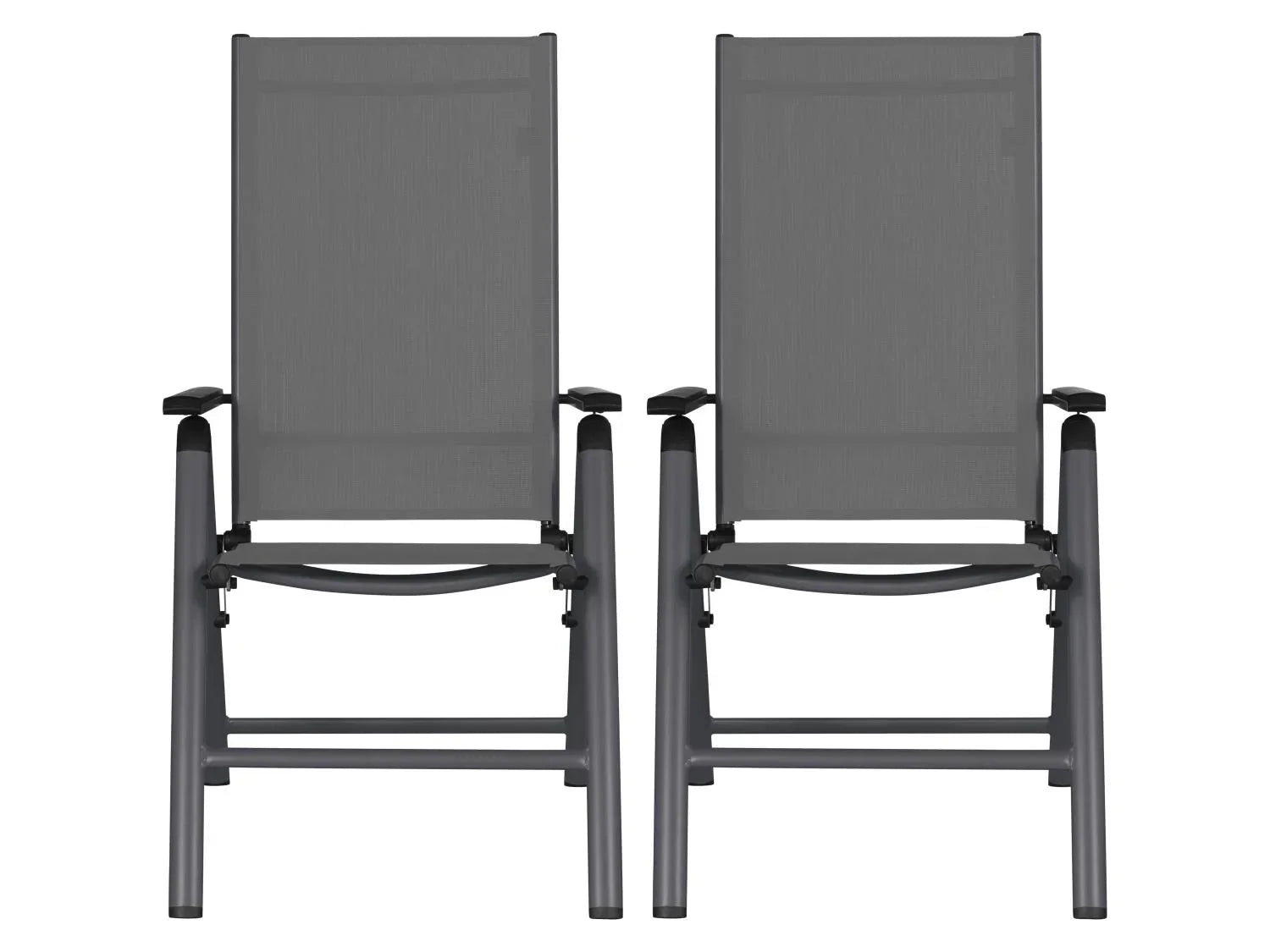 LIVARNO Lot de 2 fauteuils pliants en aluminium Houston