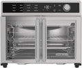 Air Fryer Toaster Oven Combo, 12 in 1 Countertop Convection Oven Cooks Food Fast, Fits a Whole Pizza or 6 Toast Slices, French Doors with Stainless Steel Finish.