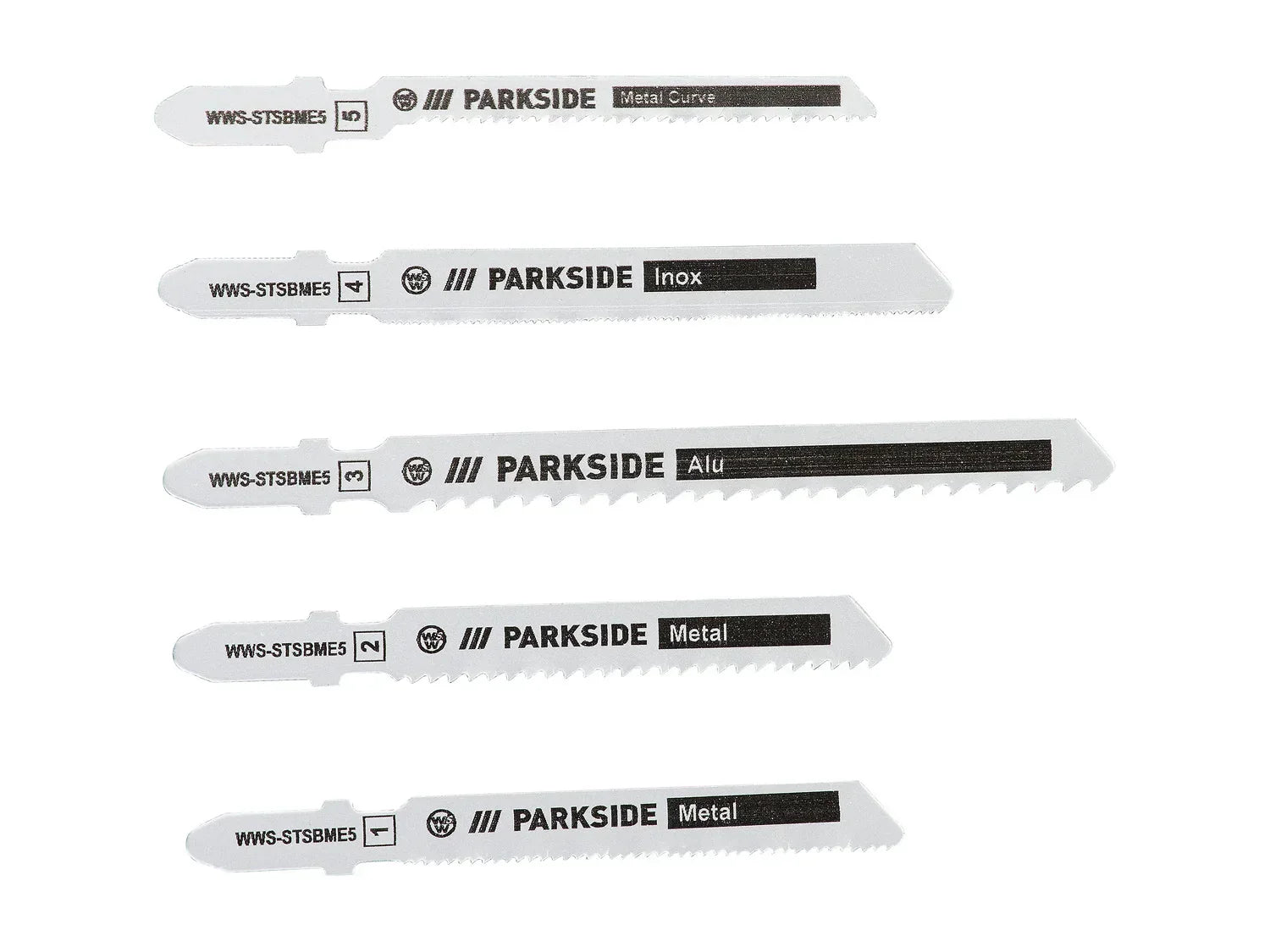 PARKSIDE Set de lames de scie sauteuse PSTZ 3 A1, 5 pices