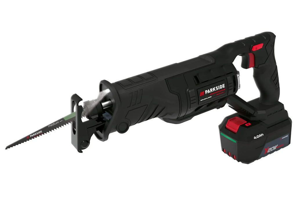 PARKSIDE PERFORMANCE Set scie sabre sans fil PSSAP 20-Li E5 + Batterie + Chargeur, 20 V