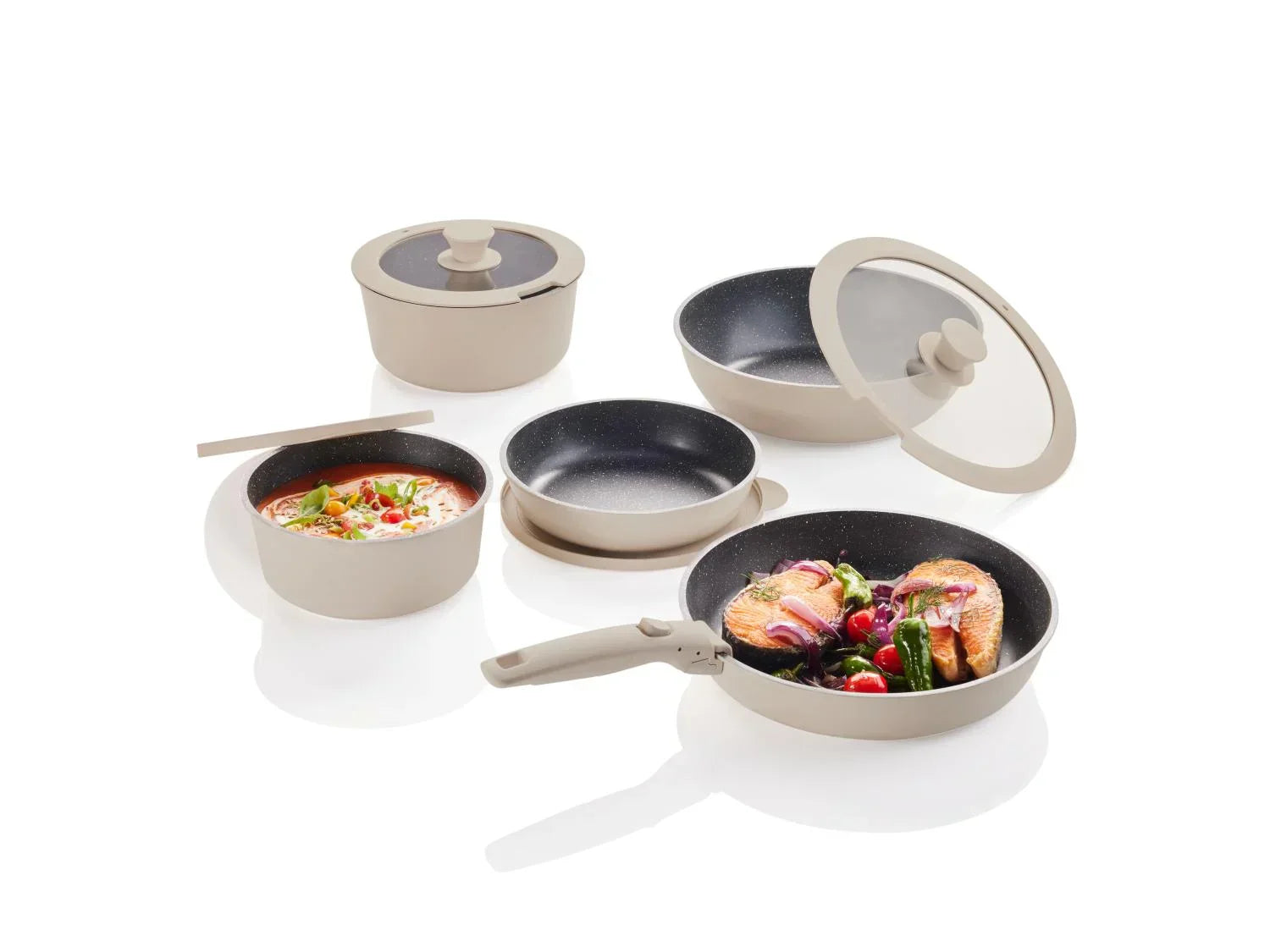 LIVARNO home Set de casseroles et poles en fonte daluminium