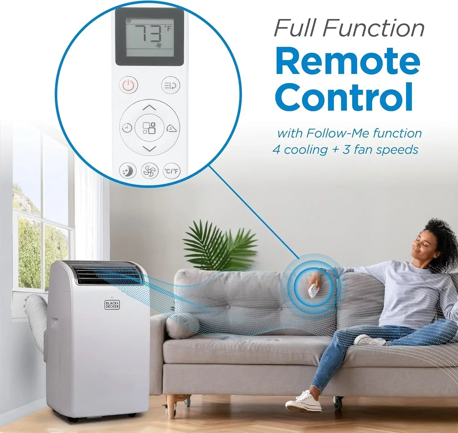 BLACK+DECKER 8,000 BTU Portable Air Conditioner for Rooms up to 350 Sq