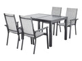 LIVARNO Table de jardin + Lot de 4 fauteuils en aluminium Houston