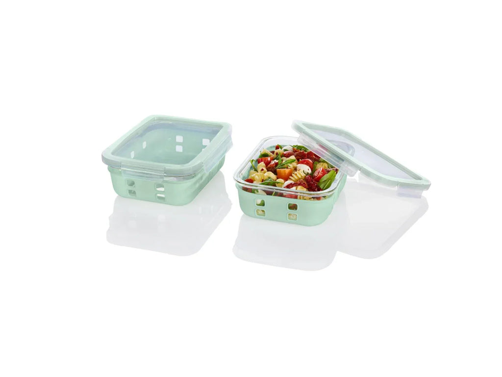 LIVARNO home Lot de 2 botes de conservation en verre