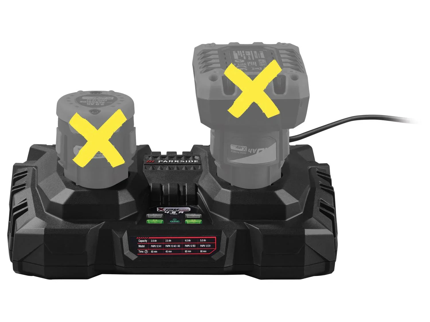 PARKSIDE Chargeur de batterie double, 4,5 A, 12 V