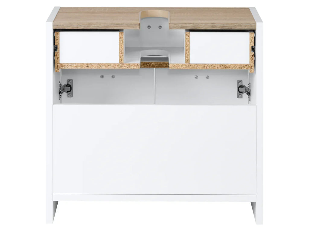 LIVARNO home Meuble sous-vasque, 58,1 x 54,5 x 28 cm, blanc/imitation chne