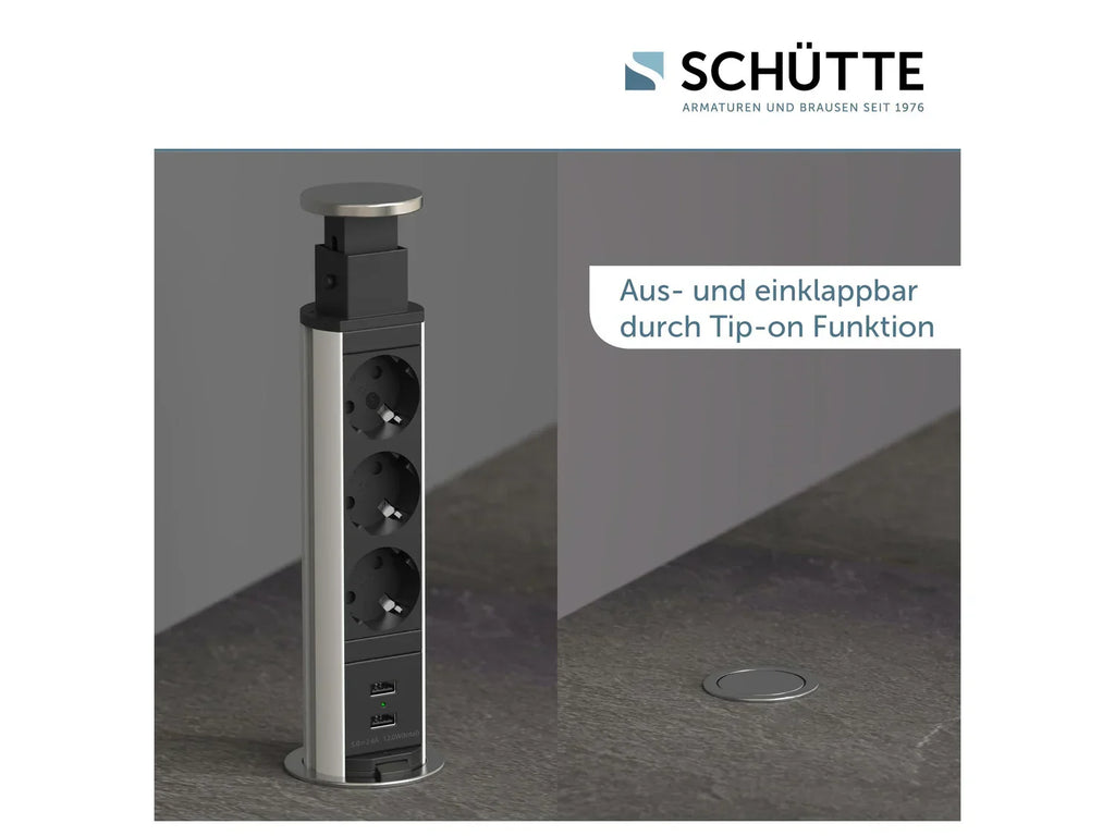 Schtte Bloc multiprises encastrable pour plan de travail