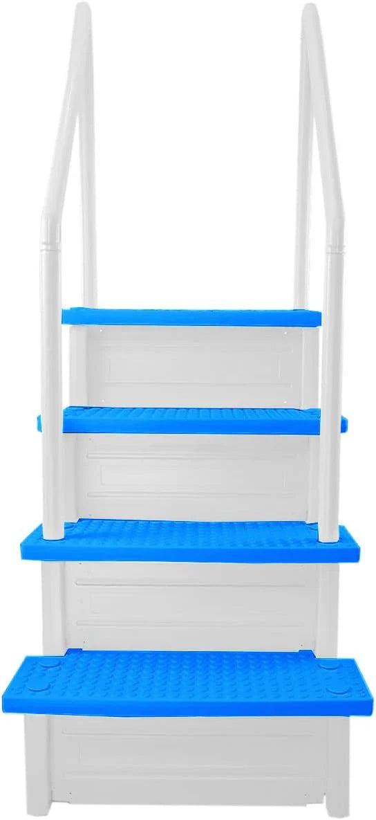 Select Anti-Slip in-Pool Steps | Gray | for Above Ground Swimming Pools | Can Mount to Decks 48 to 54 H | Safety Stairs Capacity Up to 300 lbs