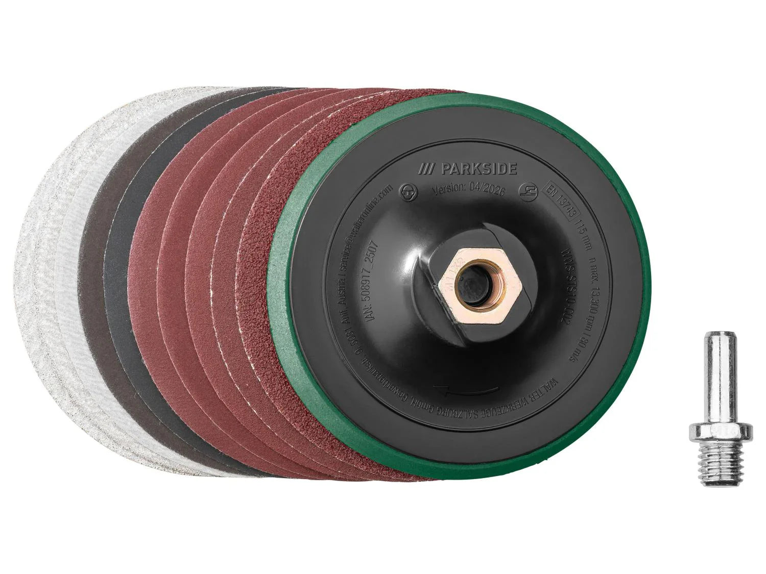 Set de disques ou Plateau auto-agrippant avec disques abrasifs,  115 mm