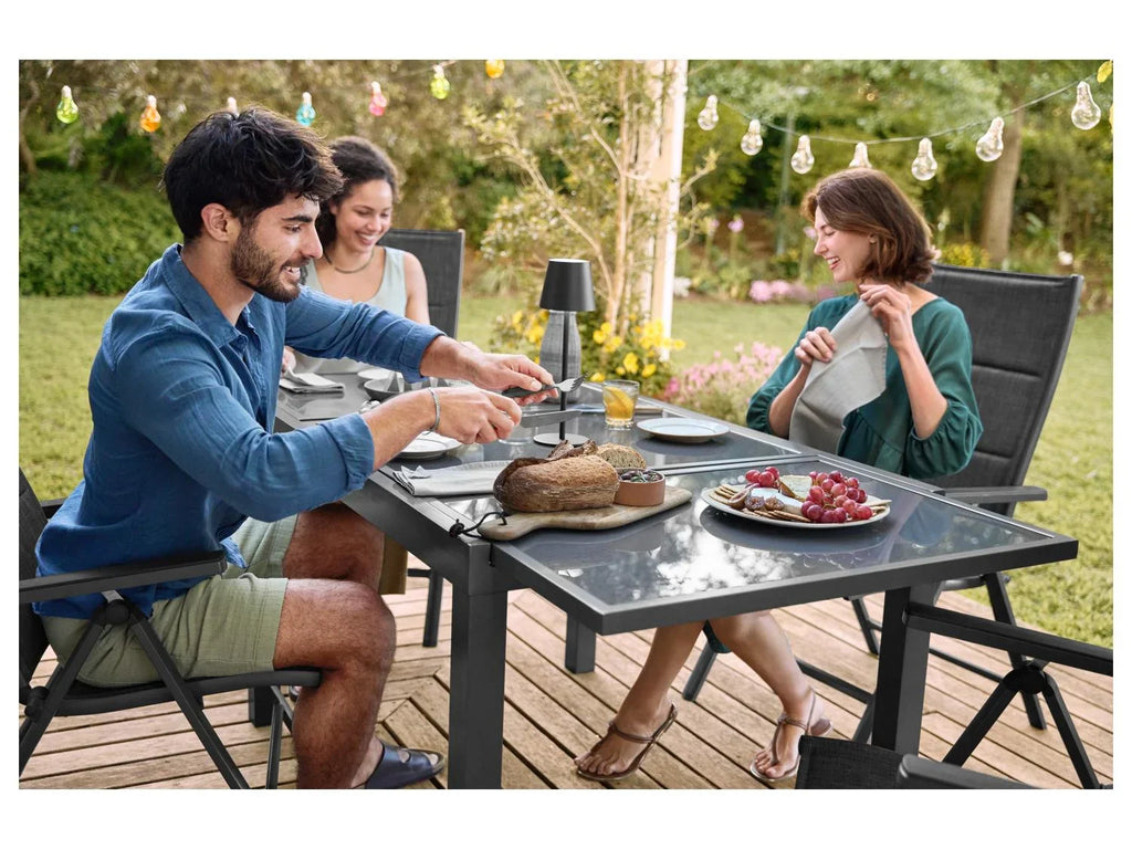 LIVARNO home Table de jardin Houston + Lot de 6 fauteuils Toronto