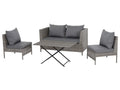 Gardamo Ensemble de jardin Vigo Lounge, 4 pices, gris