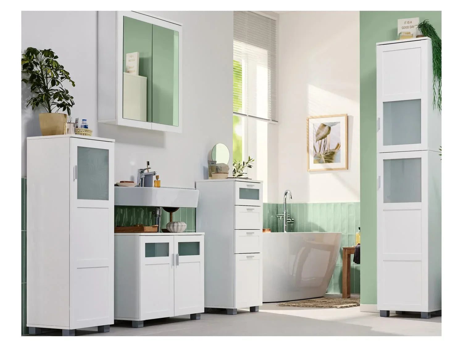 LIVARNO Meuble sous-vasque Basel, 68,5 x 58,7 x 34,5 cm, blanc