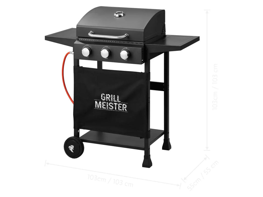 GRILLMEISTER Barbecue  gaz 3 brleurs, 48 x 39 cm, 9 kW