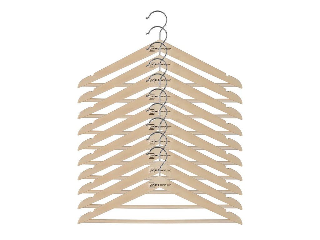 LIVARNO home Lot de 10 cintres en bois