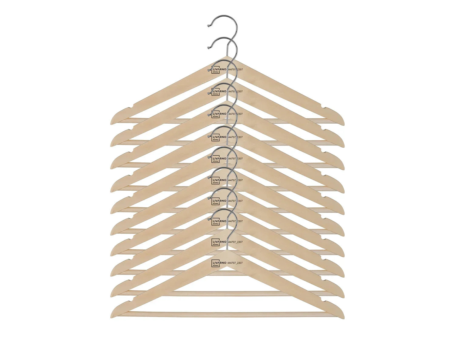 LIVARNO home Lot de 10 cintres en bois