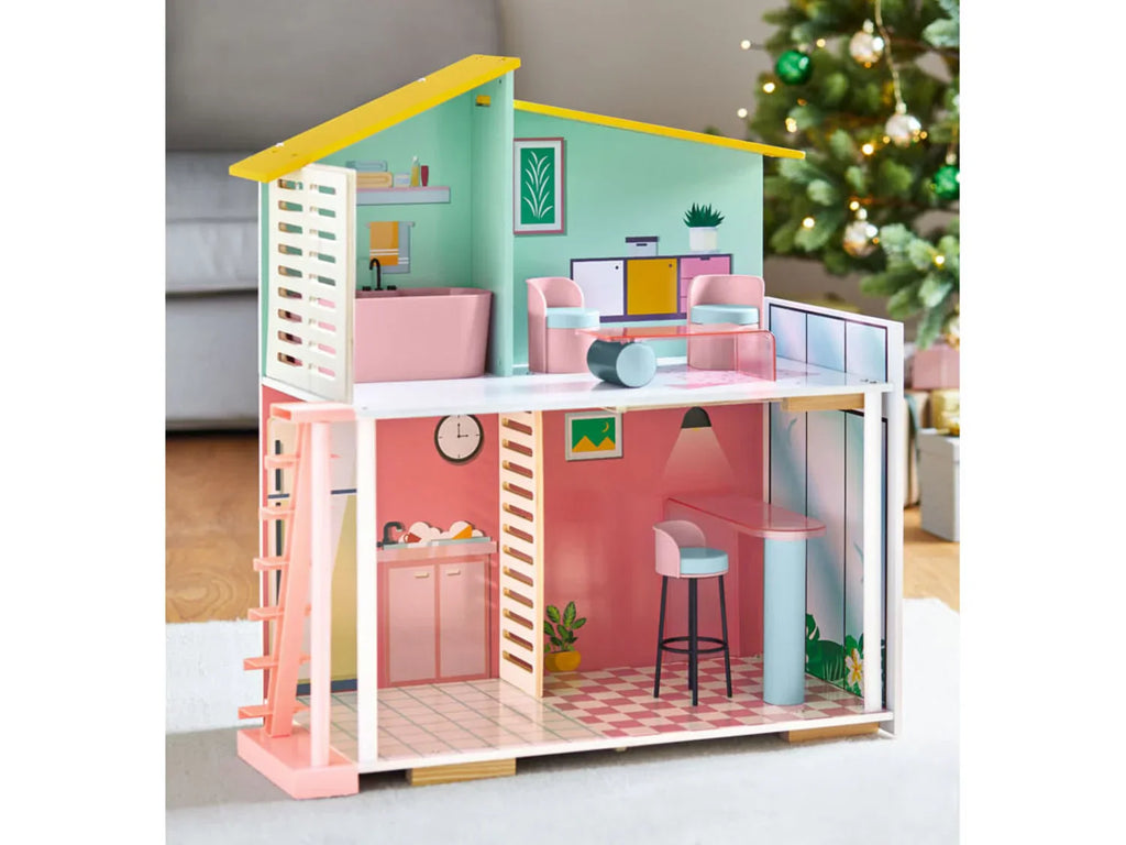 Playtive Maison de poupe en bois Fashion Doll, 8 pices