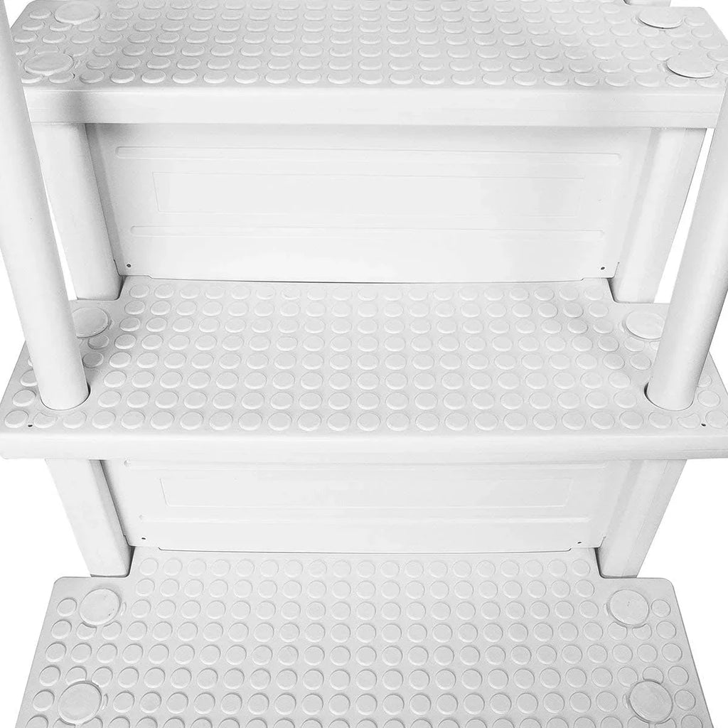 Select Anti-Slip in-Pool Steps | Gray | for Above Ground Swimming Pools | Can Mount to Decks 48 to 54 H | Safety Stairs Capacity Up to 300 lbs
