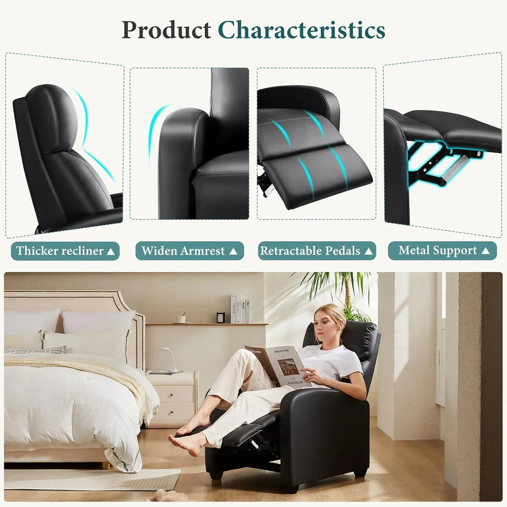Swivel Rocking Recliner Chair with Extra Large Footrest High Back, Upholstered Glider Nursery Chair for Living Room, Bedroom & Nursery, Comfortable Deep Seat for Relaxation, Grey