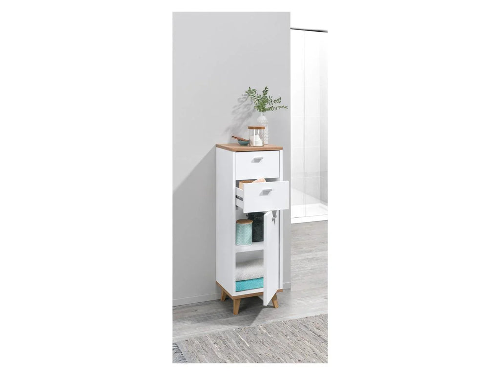 LIVARNO home Meuble pour salle de bains Corfu, 32 x 96 x 28 cm, blanc/imitation chne