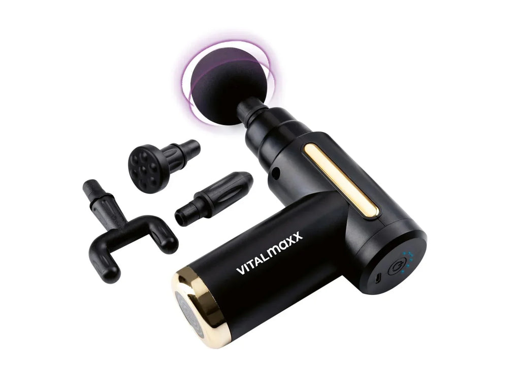 VitalMaxx Mini-pistolet de massage, 4 ttes, 6 vitesses