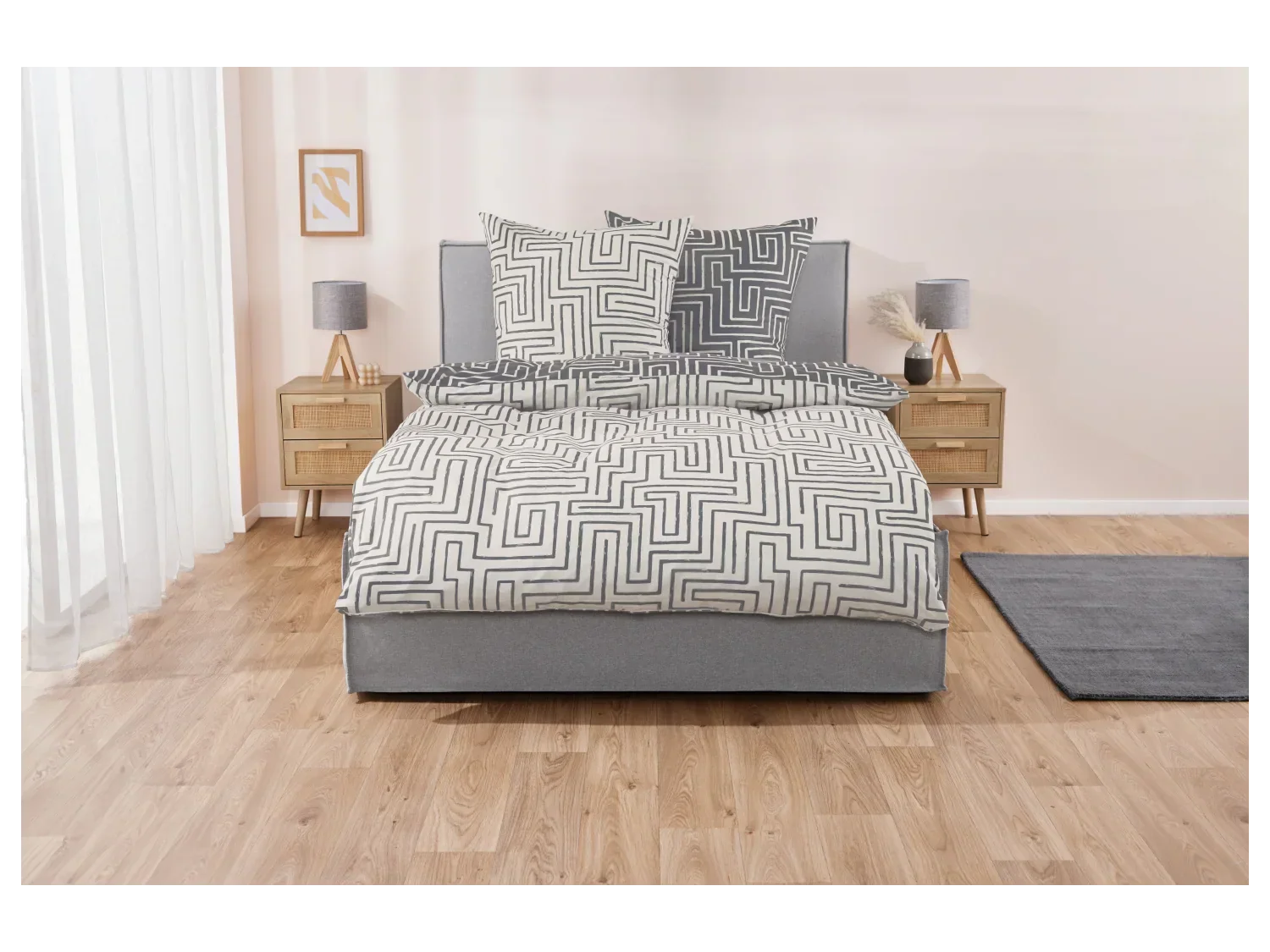 LIVARNO home Parure de lit en satin microfibre, 240 x 220 cm