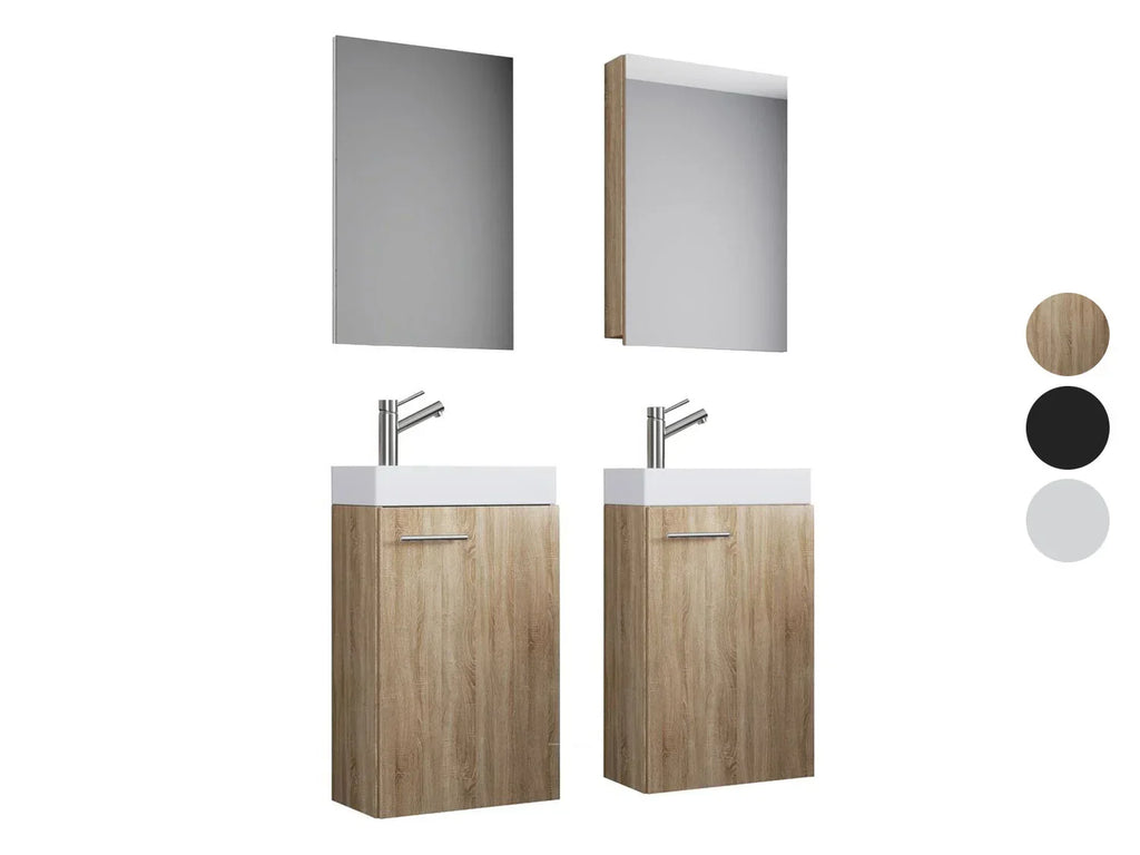 VCM Set d'armoire  glace ou miroir et meuble sous vasque avec lavabo Slito, pour salle de bain