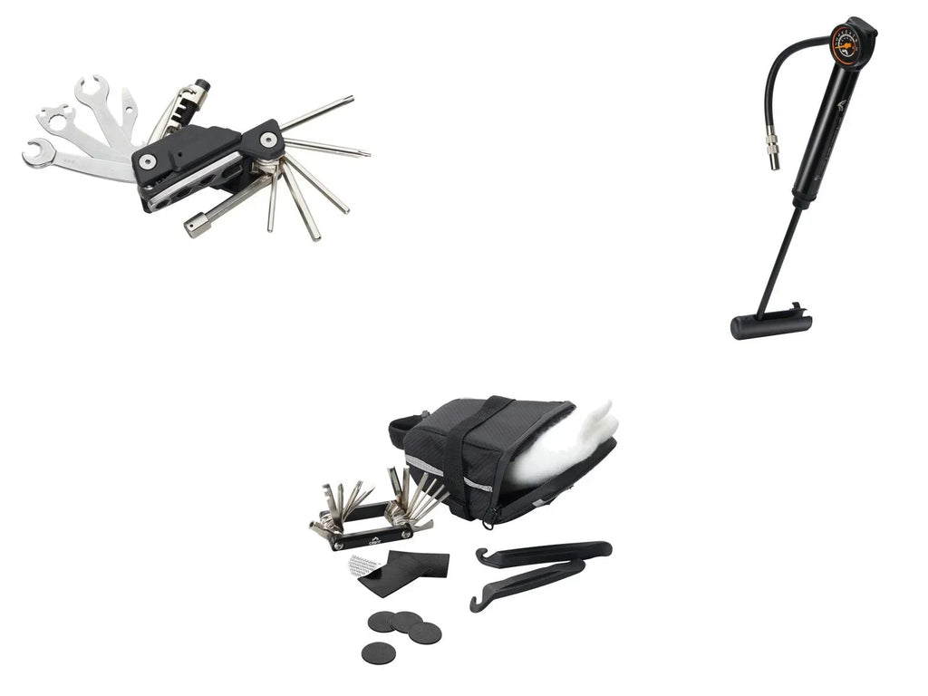 CRIVIT Outil multifonction pour vlo, sacoche de selle avec outils ou mini-pompe  manomtre