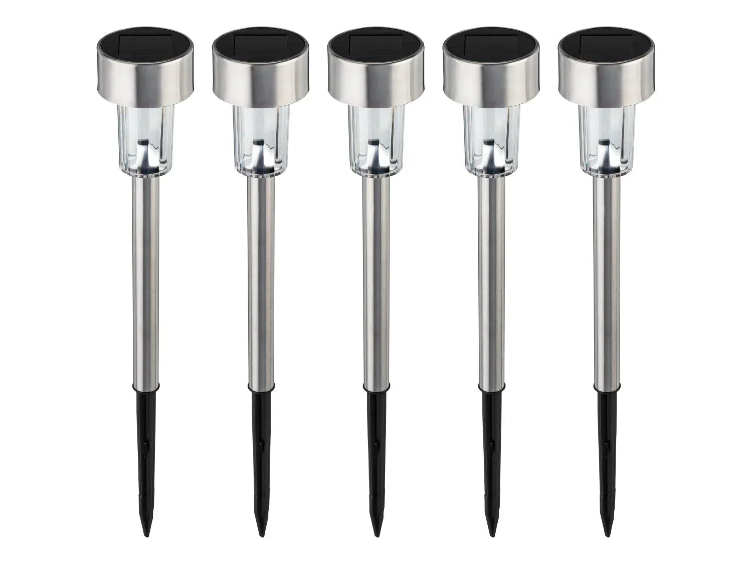 LIVARNO Lot de 5 balises solaires  LED