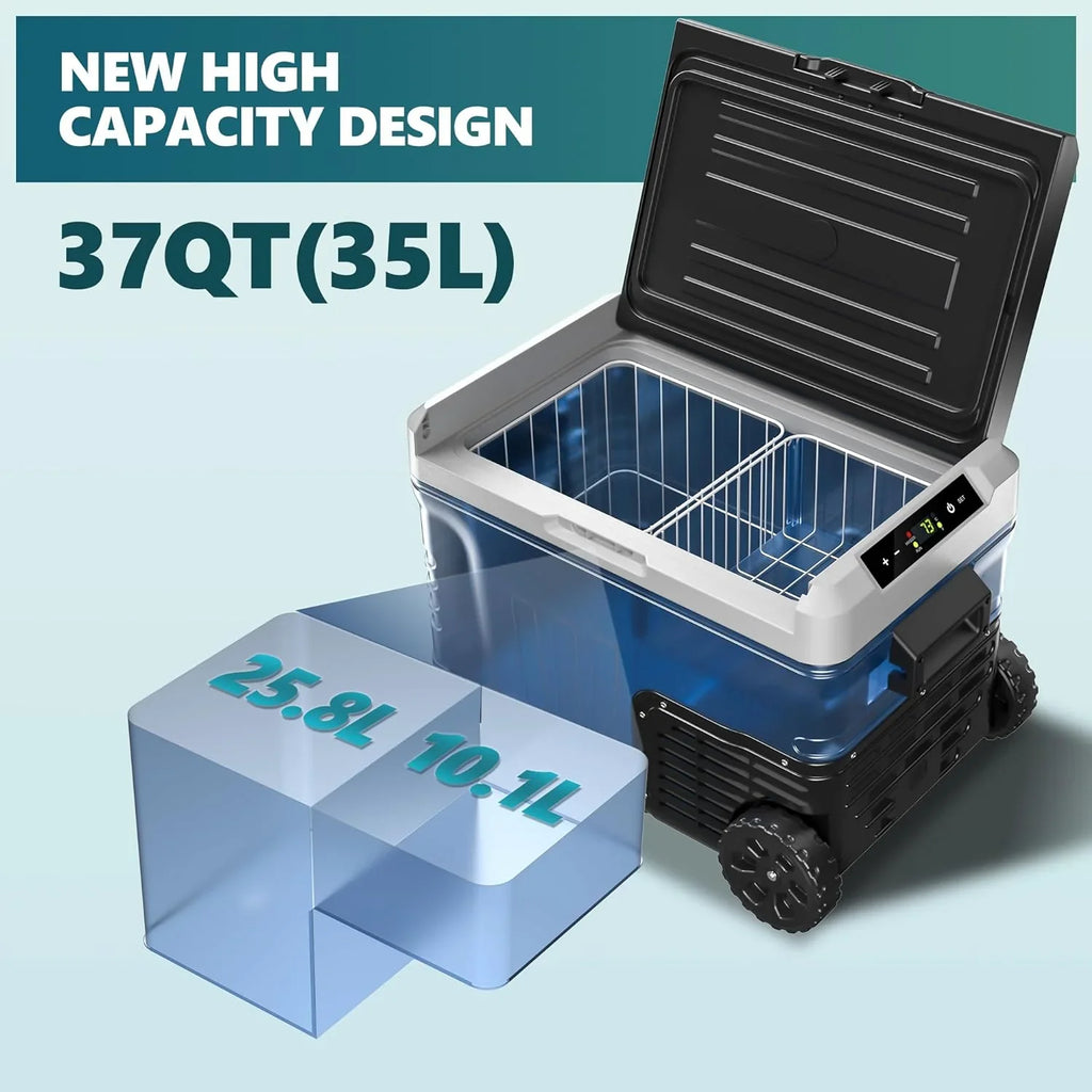 EUHOMY 12 Volt Refrigerator 53QT(50L) Electric Cooler Portable Freezer 12V/24V DC