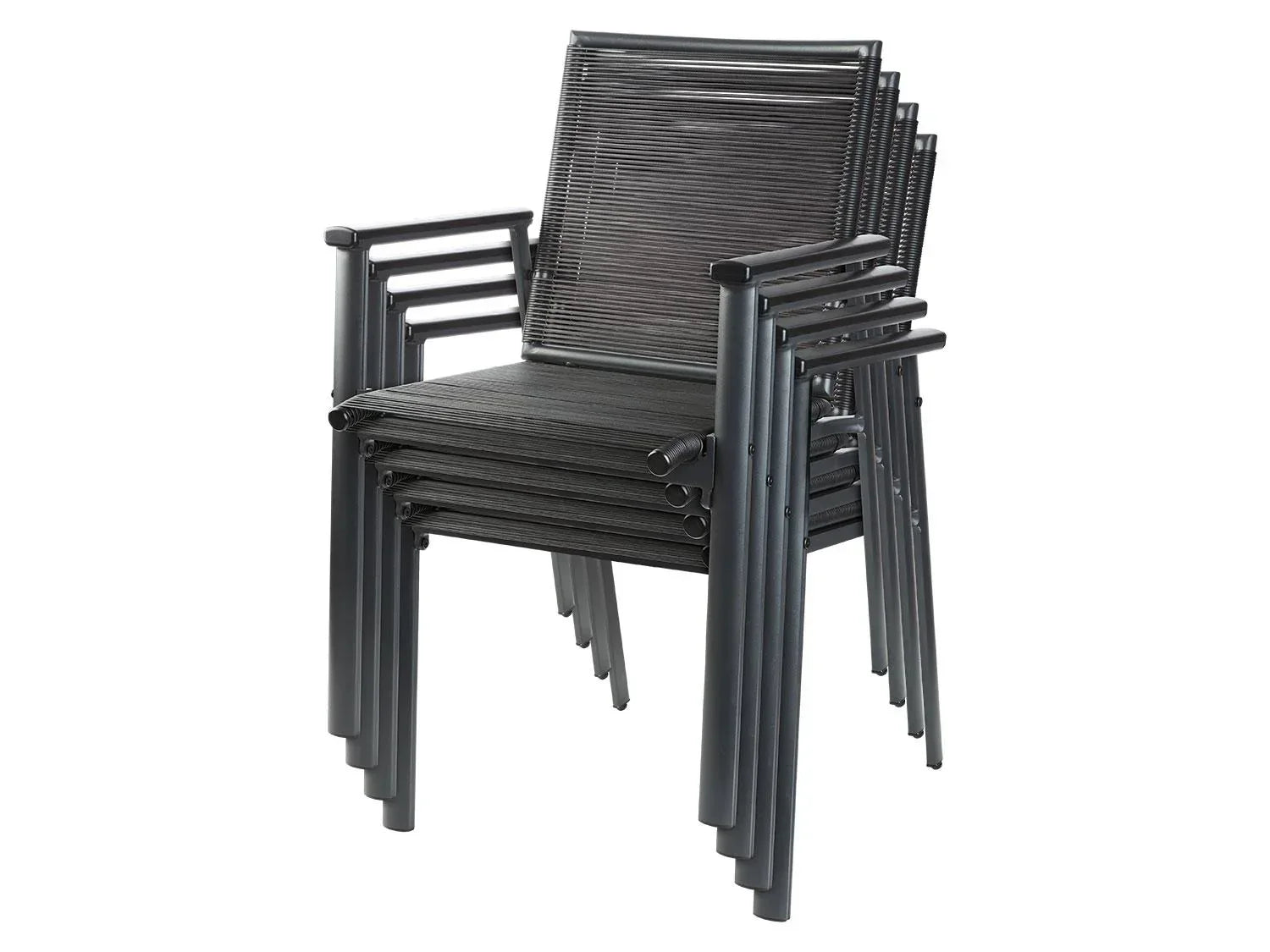 LIVARNO Chaise empilable Miami en aluminium, anthracite