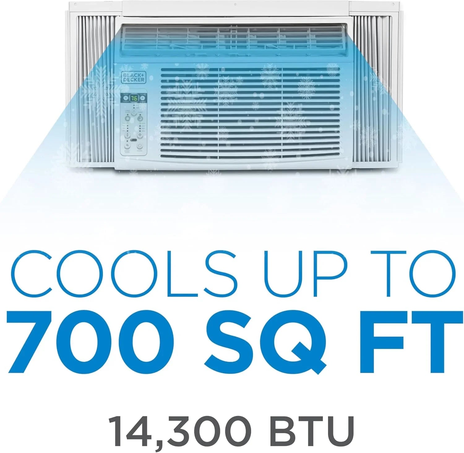 BLACK+DECKER Window Air Conditioner 5000 BTU, Cools Up to 150 Square Feet, AC Unit with Mechanical Controls, Manual Fan Only and Cool Settings, BD05MWT6, White
