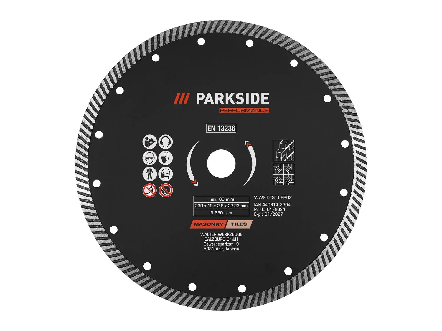 PARKSIDE PERFORMANCE Disques  trononner ou disques  barber,  230 mm