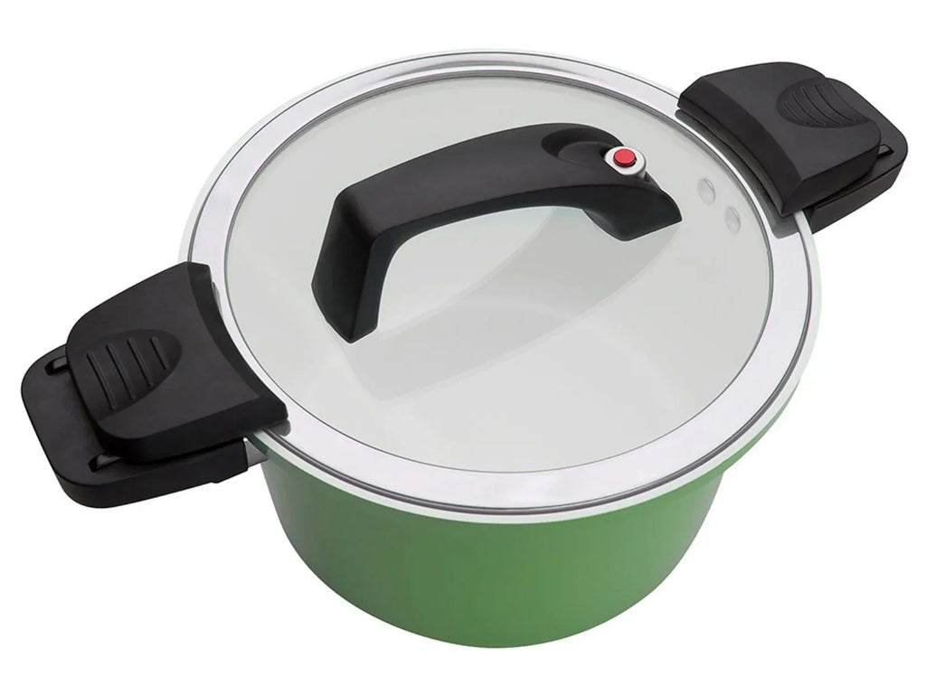 Casserole basse consommation GSW, couvercle en verre avec soupape  vapeur, en aluminium, revtement anti-adhsif
