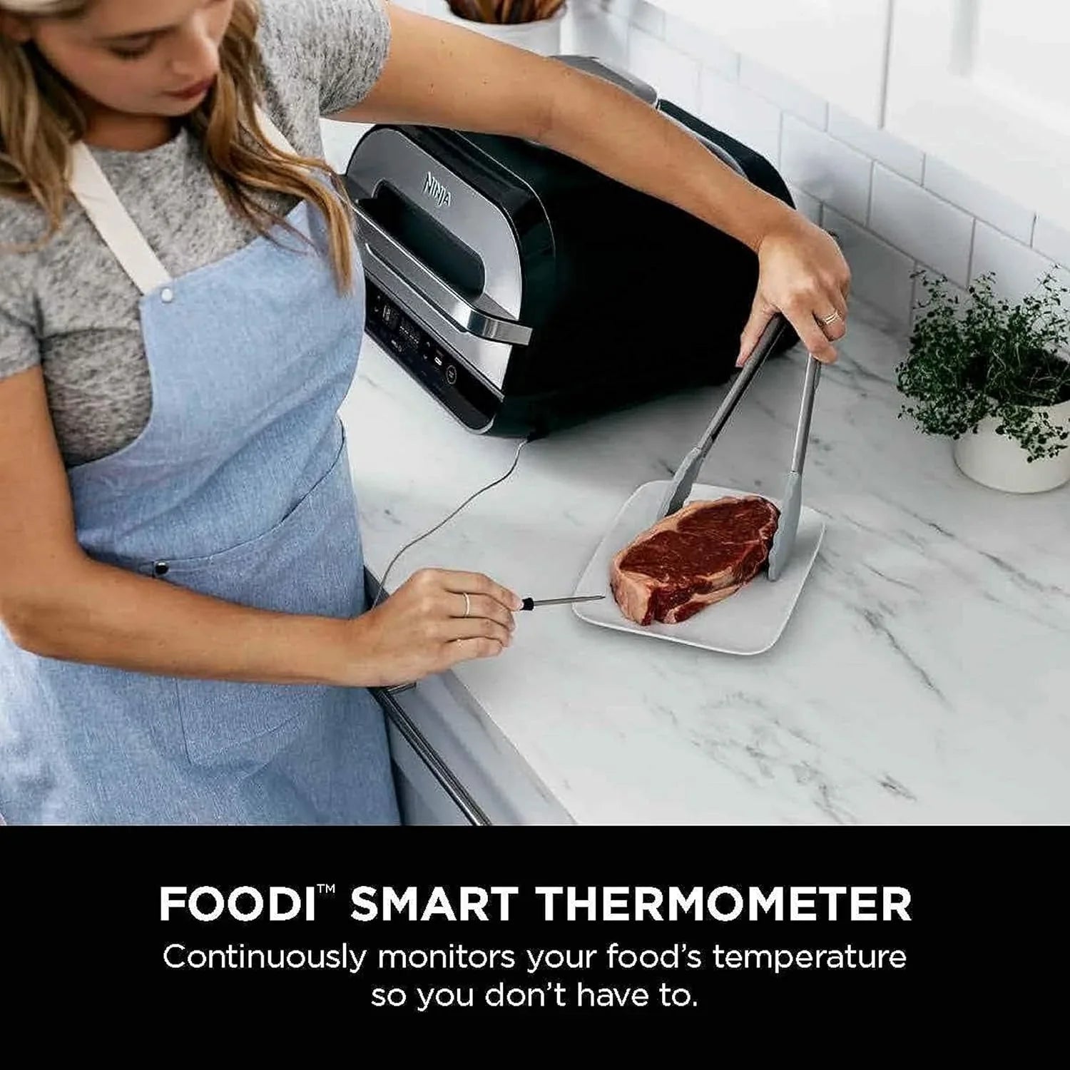 Ninja Foodi Smart XL 6-in-1 Indoor Grill with Air Fry, Bake, Roast, Broil, and Dehydrate, Smart Thermometer