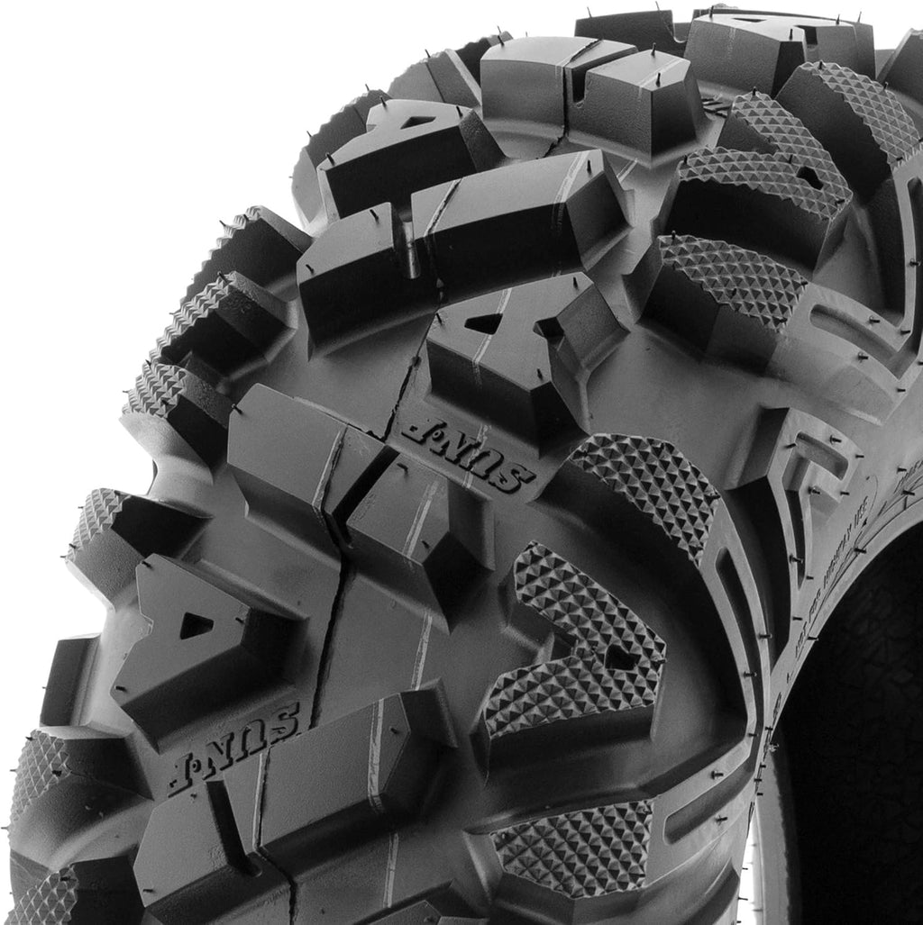Set of 4 ATV UTV all-terrain Tires 25x8-12 Front & 25x10-12 Rear, 6 PR, Tubeless A033