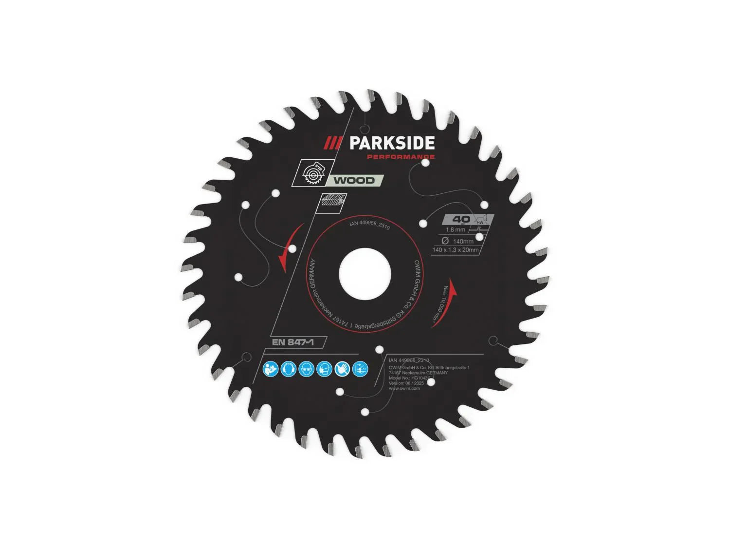 PARKSIDE PERFORMANCE Lame de scie circulaire,  140 mm, 20 dents, 40 dents, 44 dents