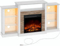 Rolanstar Fireplace TV Stand with LED Lights and Power Outlets TV Console Entertainment Center