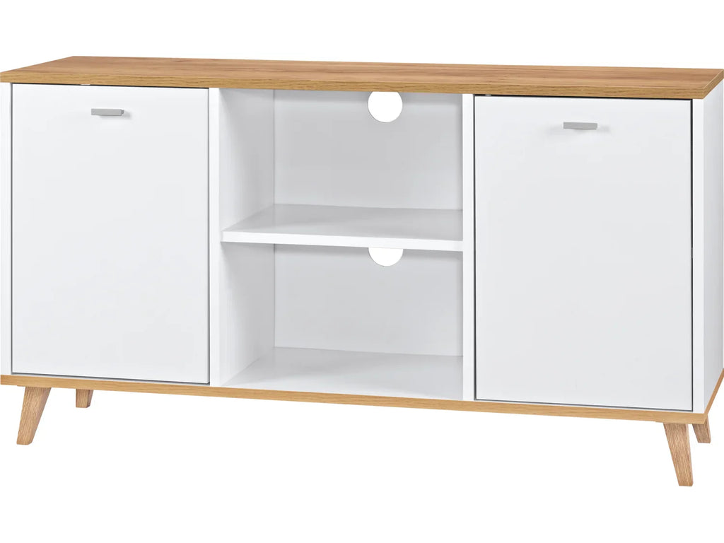LIVARNO Meuble bas Corfu, 113 x 60,5 x 33 cm, blanc/imitation chne