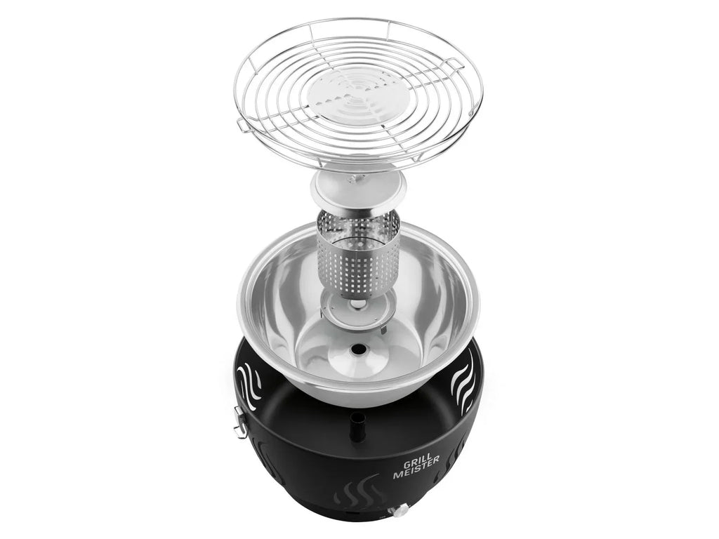 GRILLMEISTER Barbecue  charbon de bois avec ventilation active GAG 34 D1,  31,8 cm