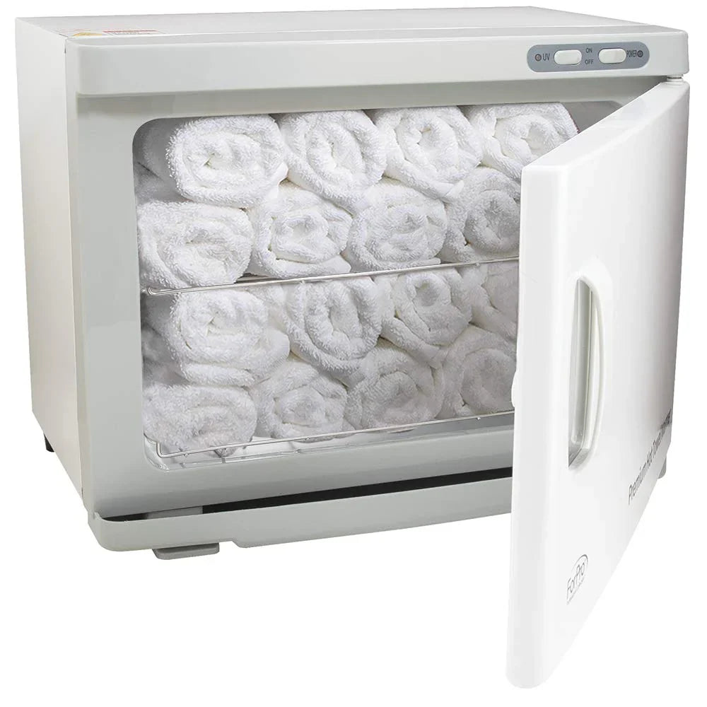 ForPro Professional Collection Premium Hot Towel Warmer, 23L Extra Large Capacity, Two Stainless Steel Racks, White
