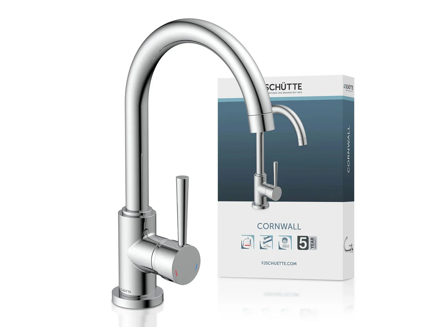 Schtte Mitigeur robinet de cuisine CORNWALL, avec bec courb