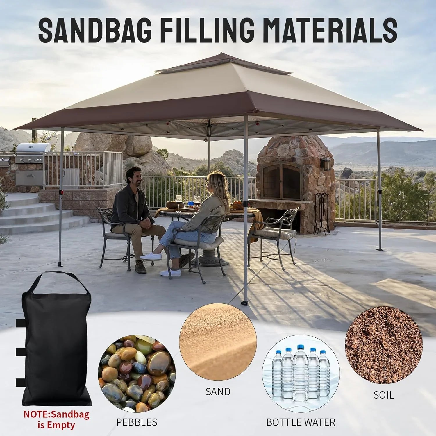 CROWN SHADES 13x13 Pop Up Gazebo, Canopy Tent, Gazebos on Clearance - Outdoor Gazebo for Backyard & Patio Furniture - Carpa Pop Up Tent with Wheeled STO-N-Go Cover Bag (White)