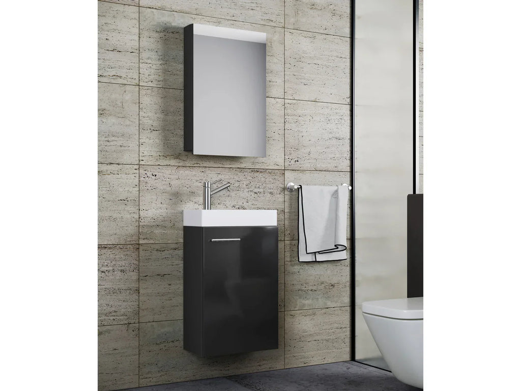 VCM Set d'armoire  glace ou miroir et meuble sous vasque avec lavabo Slito, pour salle de bain