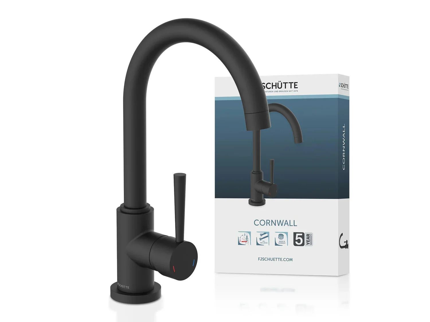 Schtte Mitigeur robinet de cuisine CORNWALL, avec bec courb
