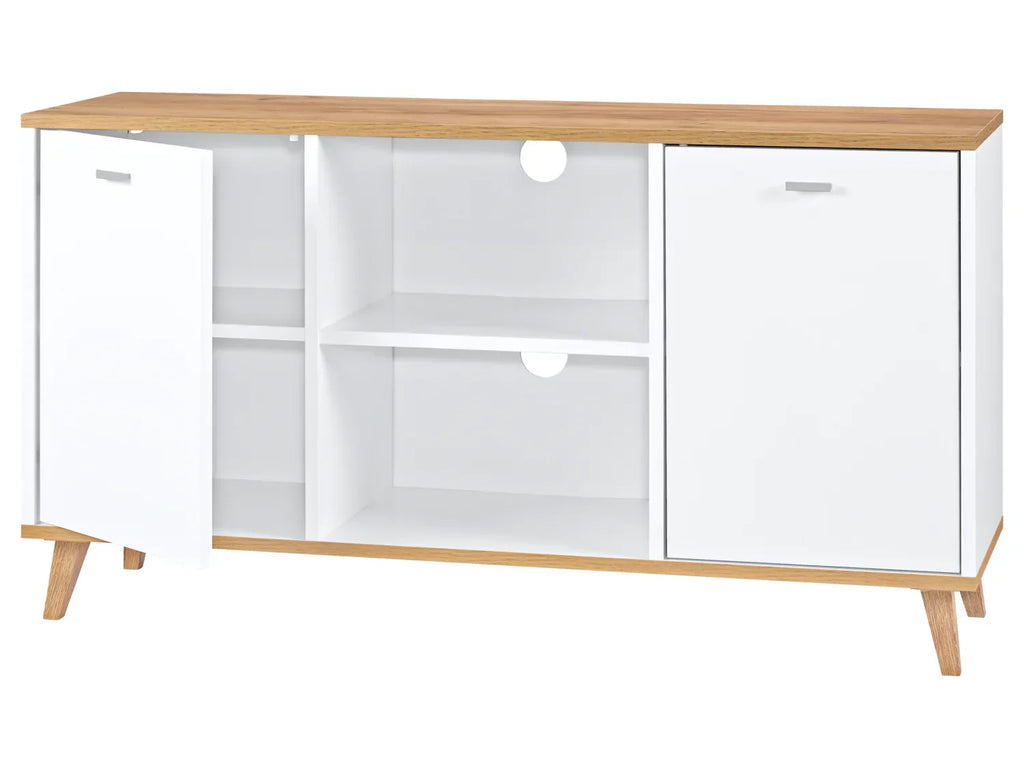 LIVARNO Meuble bas Corfu, 113 x 60,5 x 33 cm, blanc/imitation chne