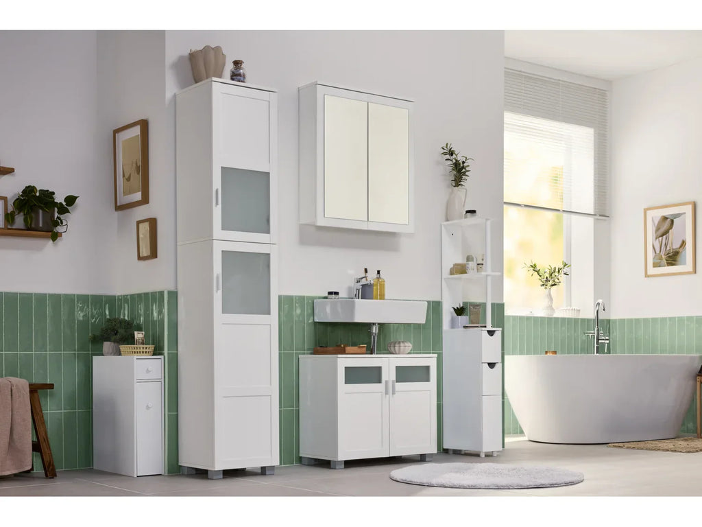 LIVARNO Colonne de salle de bains Basel, 37 x 187,7 x 34,5 cm, blanche