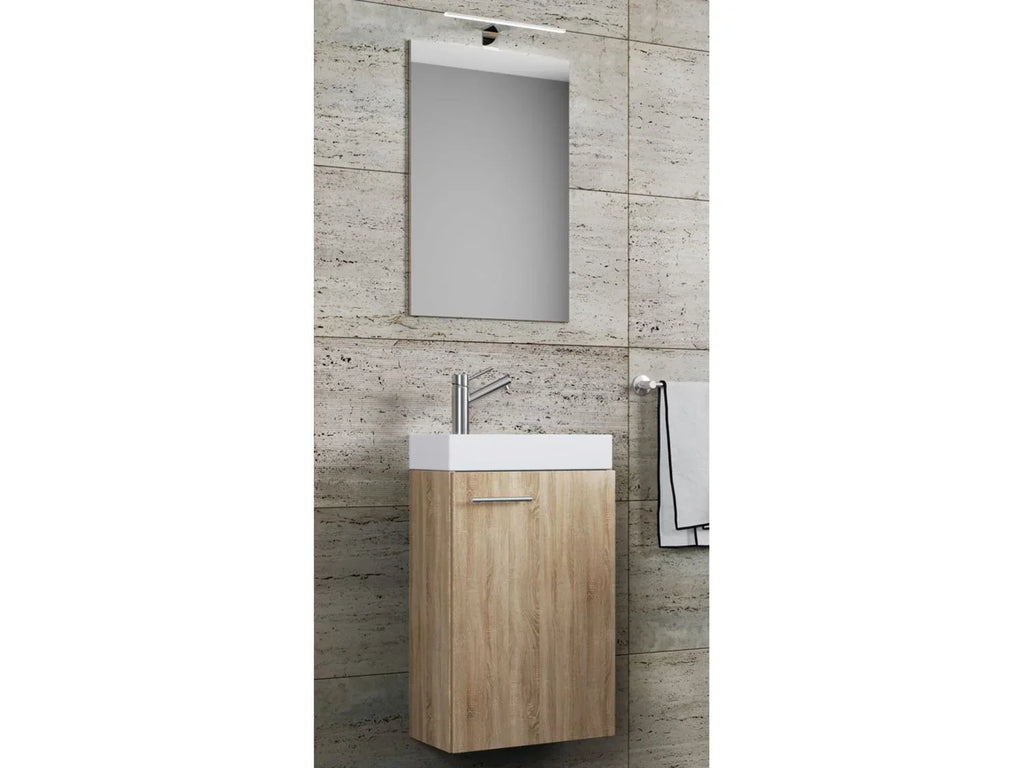 VCM Set d'armoire  glace ou miroir et meuble sous vasque avec lavabo Slito, pour salle de bain
