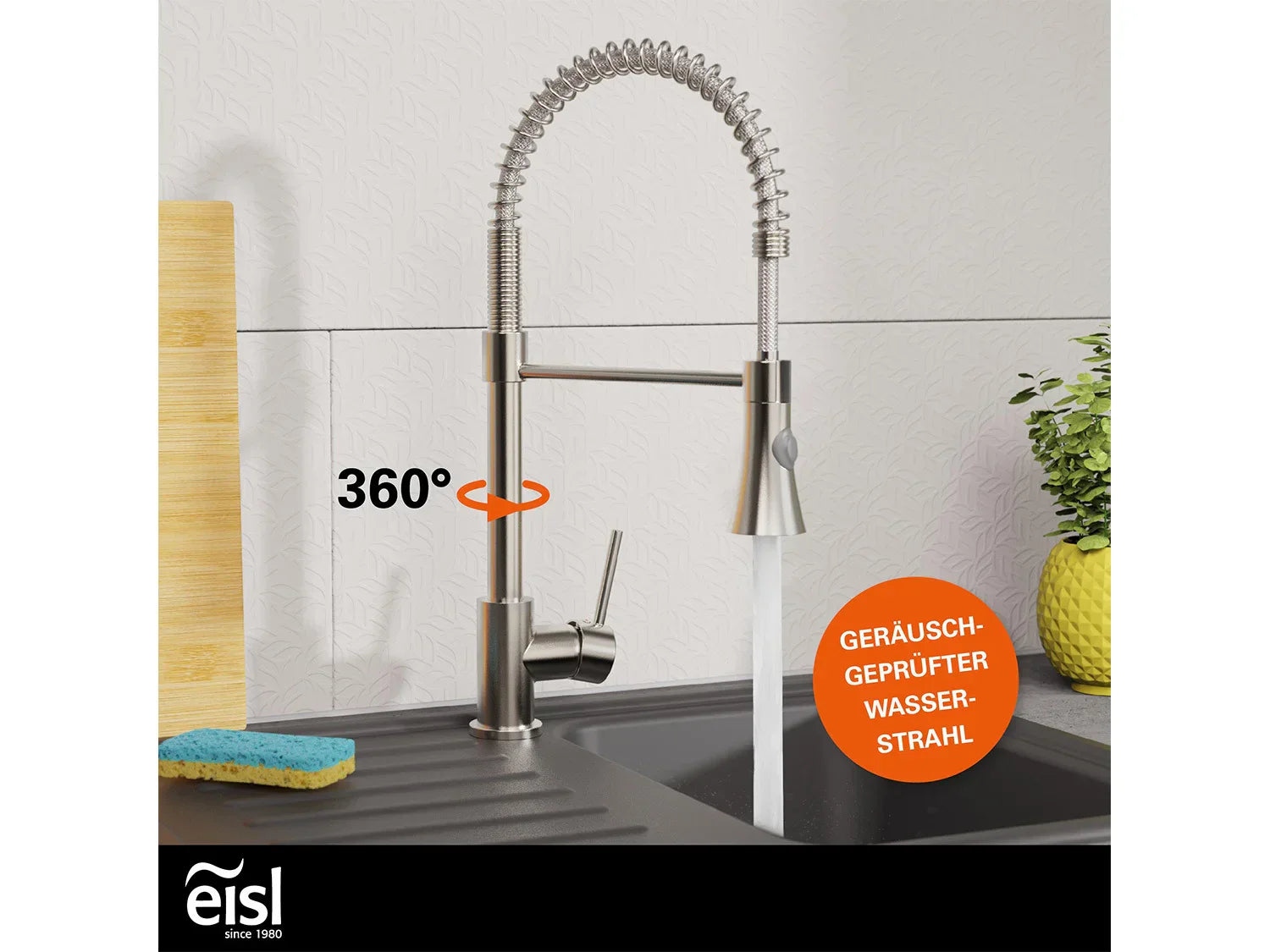 Eisl Mitigeur robinet de cuisine LEON, avec ressort en spirale